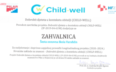 Zahvalnica za sudjelovanje u projektu Child-Well